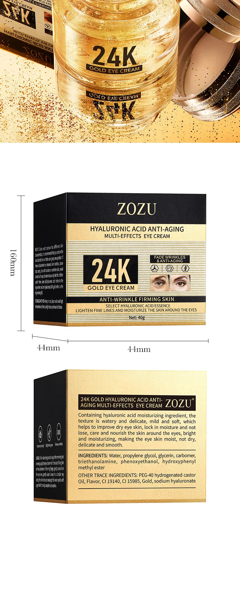 Hyaluronic Acid Eye Cream (Dark Circles + Eye Bags)
