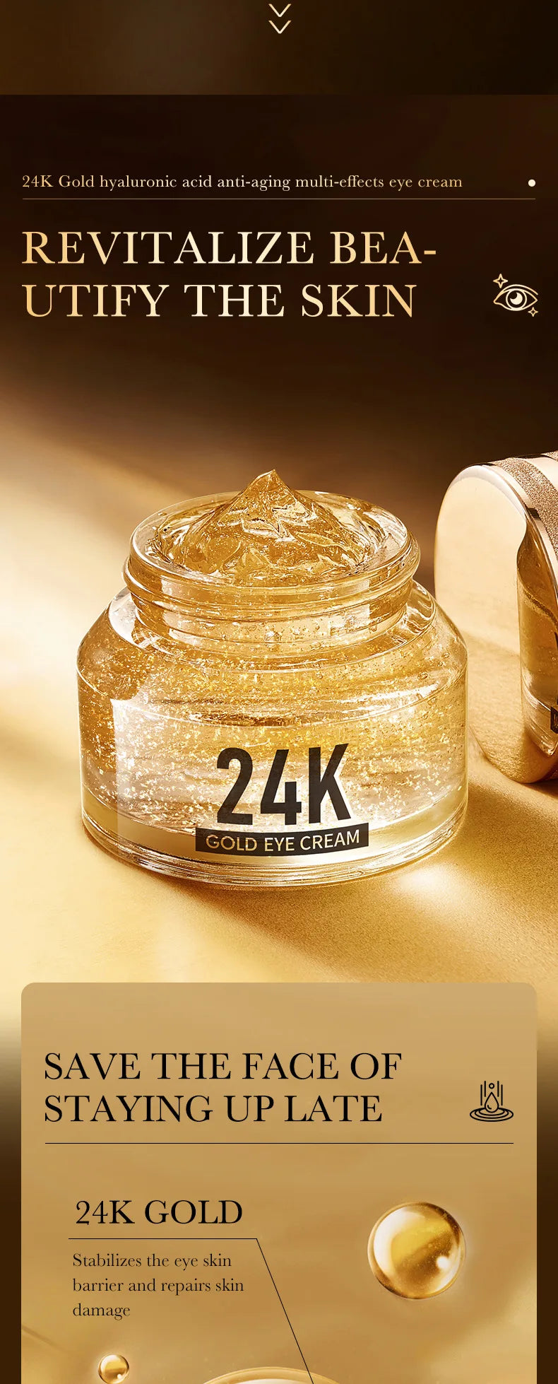 Hyaluronic Acid Eye Cream (Dark Circles + Eye Bags)